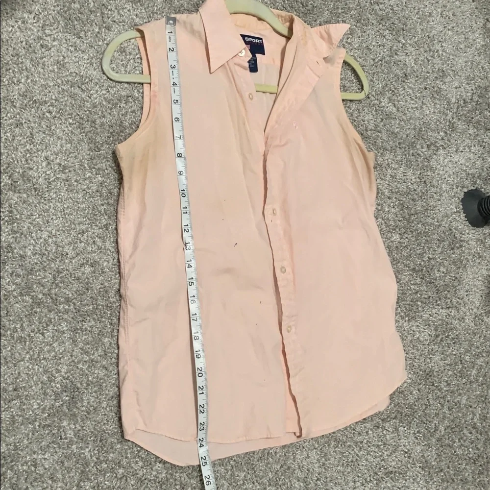 Y2K Polo Sport Ralph Lauren Pink Sleeveless Button Down Top - Picture 8 of 9
